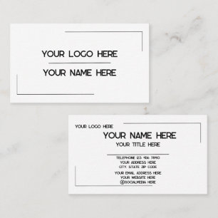 Carte De Visite Nom de logo personnalisé Minimaliste Moderne Profe
