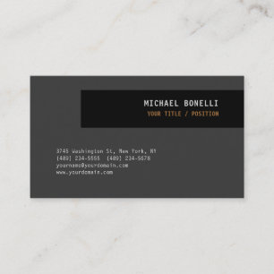 Carte De Visite Nom de position professionnel gris noir personnali