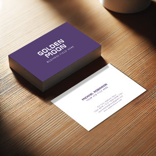 Carte De Visite Nom de société minimal Moderne Rustique violet