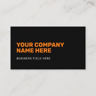 Carte De Visite Nom de société minimal   Orange en noir