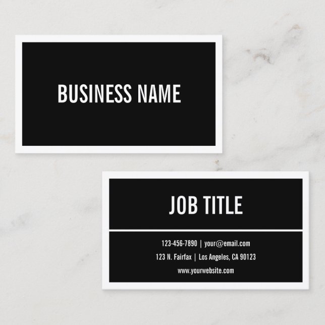 Carte De Visite Nom de votre entreprise ou de votre entreprise | B (Devant / Derrière)