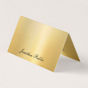 Carte De Visite Nom d'écriture moderne Modèle Gold Elegant