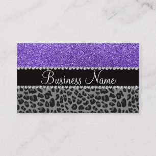 Carte De Visite Nom d'entreprise parties scintillant violet noir l