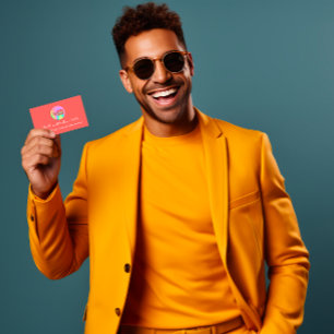 CARTE DE VISITE NOM DU CANAL YOUTUBER LOGO CODE QR CODE CORAL