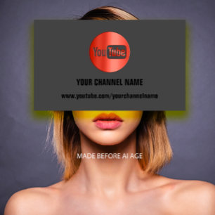 CARTE DE VISITE NOM DU CANAL YOUTUBER LOGO QR CODE RED