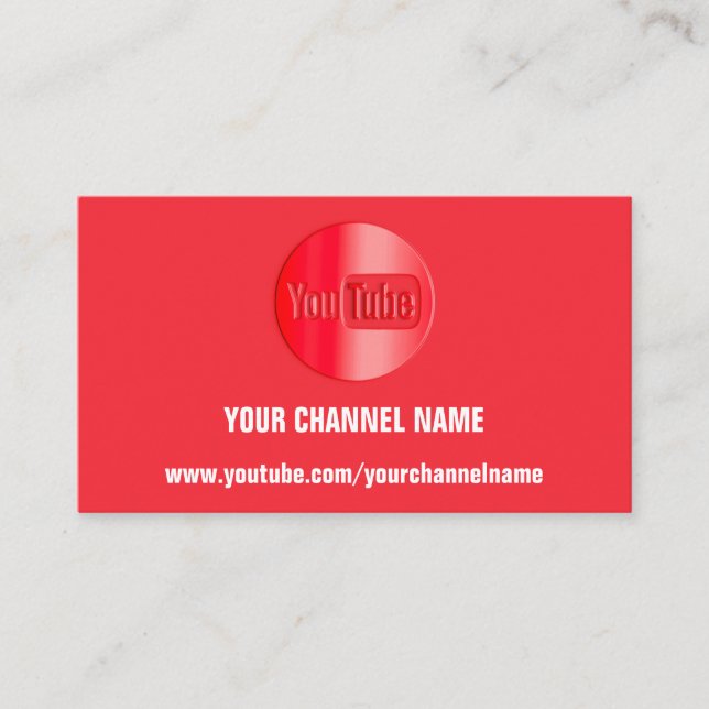 CARTE DE VISITE NOM DU CANAL YOUTUBER LOGO QR CODE ROUGE BLANC (Devant)