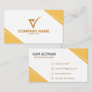 Carte de visite Nom et logo personnalisés luxe m