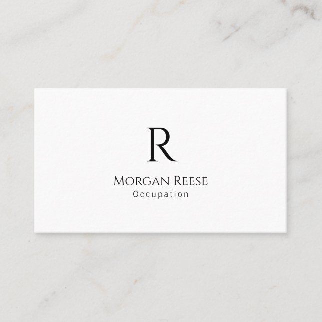 Carte De Visite Nom et monogramme, code QR, Conception simple (Devant)