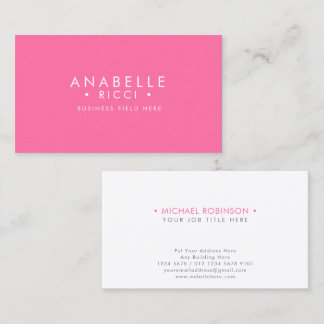 Carte De Visite Nom minimal | Type de police Sans Serif | Rose