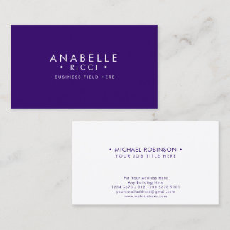 Carte De Visite Nom minimal | Type de police Sans Serif | Violet