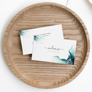 Carte De Visite Nom Monogramme Agate Script Moderne
