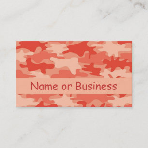 Carte De Visite Nom orange de camouflage de Camo personnalisé