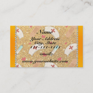 Carte De Visite Nom personnalisé jaune parties scintillant infirmi