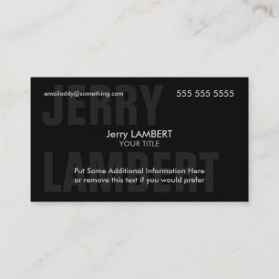 Carte De Visite Nom Propre Noir