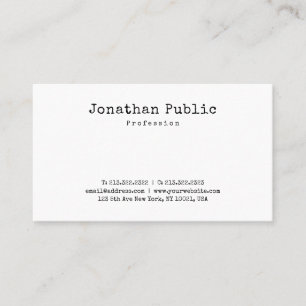Carte De Visite Nostalgie Design minimaliste Plain Retro tendance