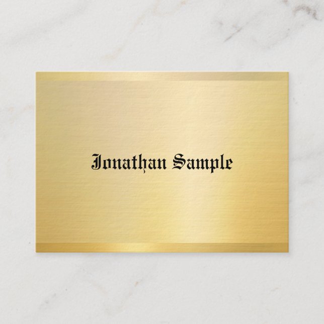 Carte De Visite Nostalgique Classic Look Vieux Style Texte Or Vint (Devant)