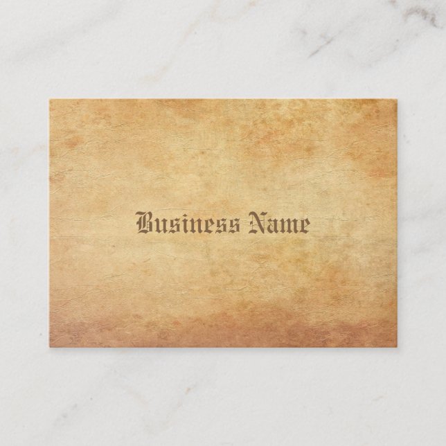 Carte De Visite Nostalgique vieux papier look Luxueux professionne (Devant)