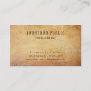 Carte De Visite Nostalgique vieux papier look Premium épais luxe