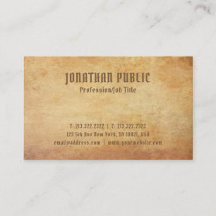 Carte De Visite Nostalgique vieux papier look Premium épais luxe
