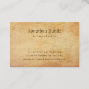 Carte De Visite Nostalgique Vieux Papier Look Professionnel Luxe P