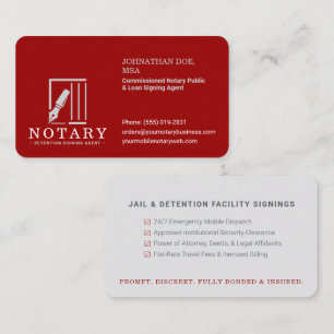 Carte De Visite Notaire mobile institutionnel Signatures de prison