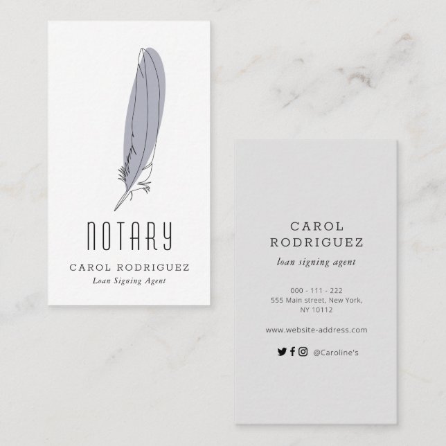 carte de visite notaire moderne et élégant (Devant / Derrière)