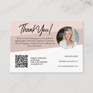 Carte De Visite Notaire Pastel Rose Prêt Signer Merci Business