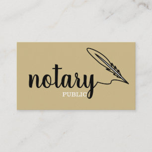 Carte De Visite Notaire Public Écriture Élégante Noir &  Blanc