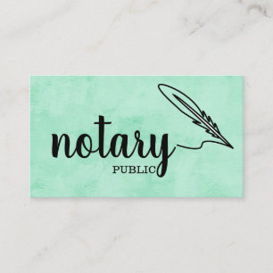 Carte De Visite Notaire Public Élégant Script Plain