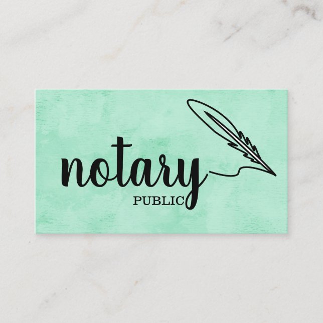 Carte De Visite Notaire Public Élégant Script Plain (Devant)