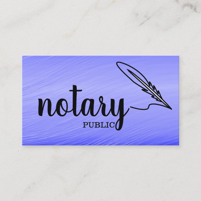 Carte De Visite Notaire Public Élégant Script Plain (Devant)