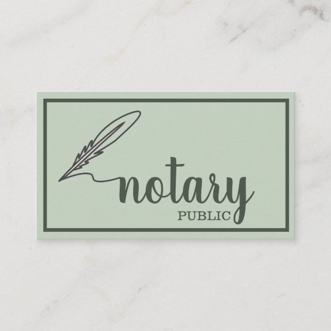 Carte De Visite Notaire Public Élégant Script Plain (Devant)