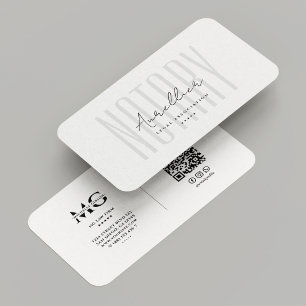 Carte De Visite Notaire Public Minimal Élégant Blanc Moderne