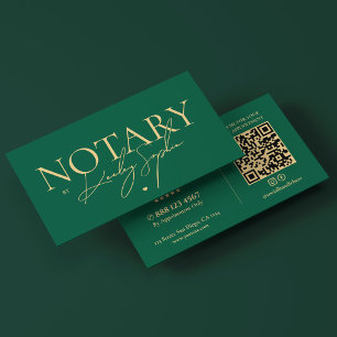 Carte De Visite Notaire public mobile minimal élégant vert