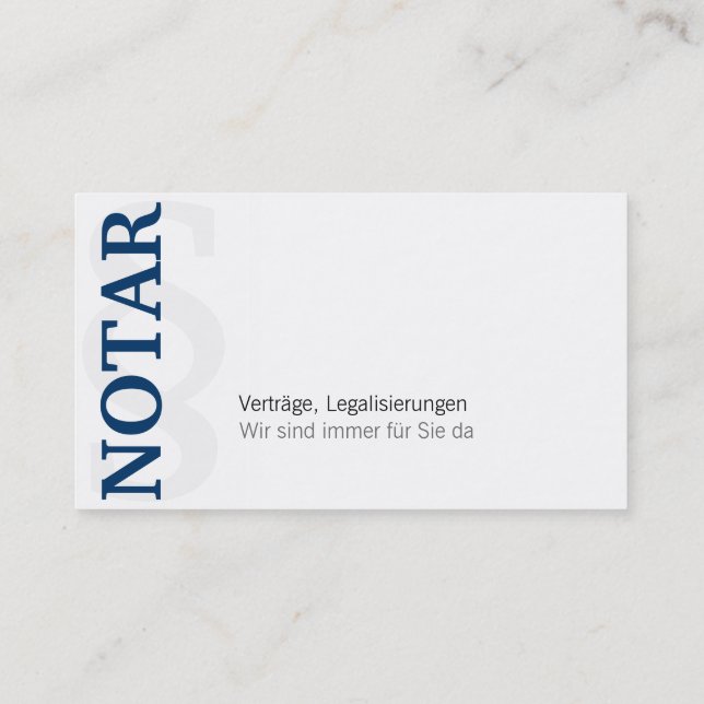 Carte De Visite Notar Visitenkarte (Dos)