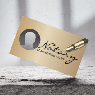 Carte De Visite Notary Loan Signing Agent Modern Gold Photo