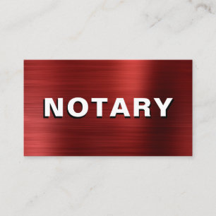 Carte De Visite *~* NOTARY PHOTO METAL RED Signer Agent 