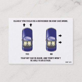 Carte De Visite Note de stationnement incorrecte