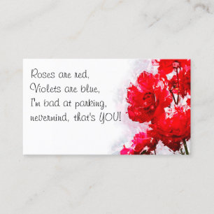 Carte De Visite Note de stationnement incorrecte