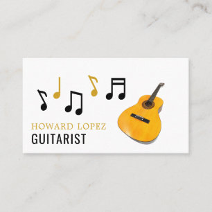 Carte De Visite Notes de guitare, Guitariste, Musicien professionn