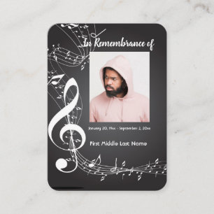 Carte De Visite Notes de musique de souvenir chrétien