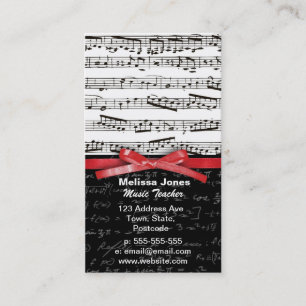 Carte De Visite Notes de musique et équations de maths