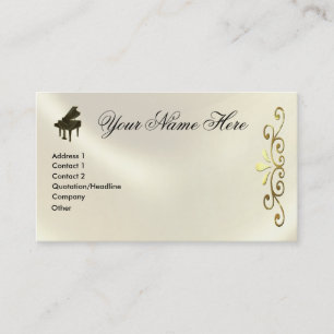 Carte De Visite Notes de musique grand piano clavier et G-Clef