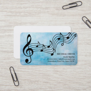 Carte De Visite Notes de musique vintage élégantes et musicales