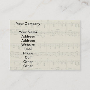 Carte De Visite Notes de partition vintage