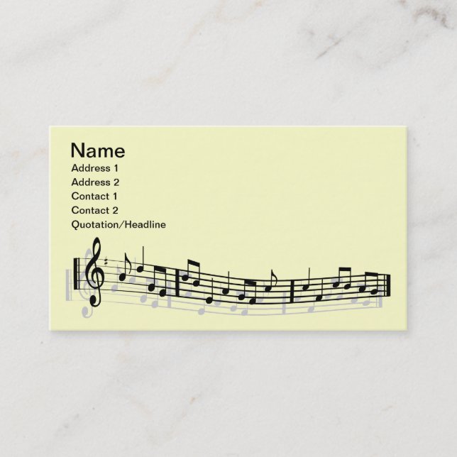 Carte De Visite Notes musicales (Devant)