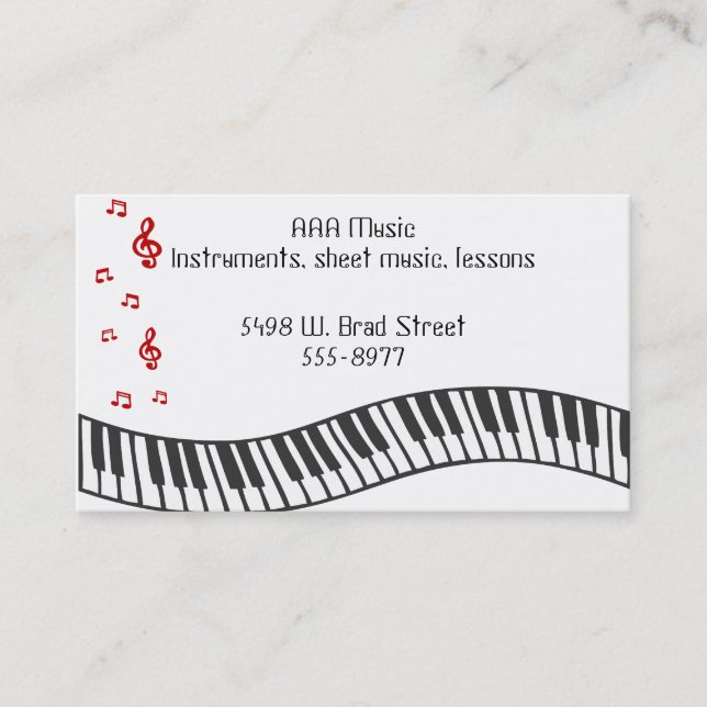 Carte De Visite Notes musicales (Devant)