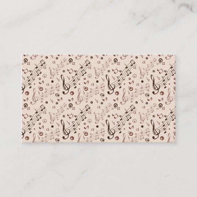 Carte De Visite Notes musicales, barres, et symboles de fête (Devant)