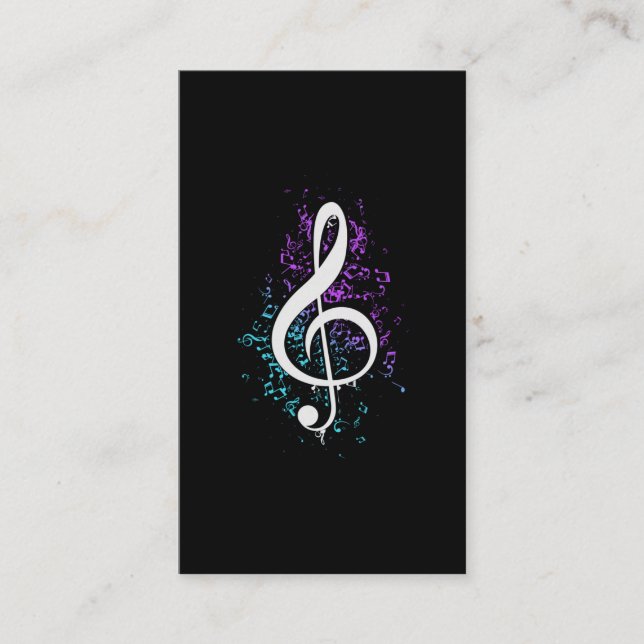 Carte De Visite Notes musicales Coloful Treble Clef Art (Devant)