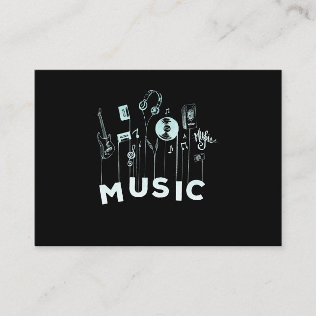 Carte De Visite Notes musicales Vinyl Guitar Music Lover (Devant)
